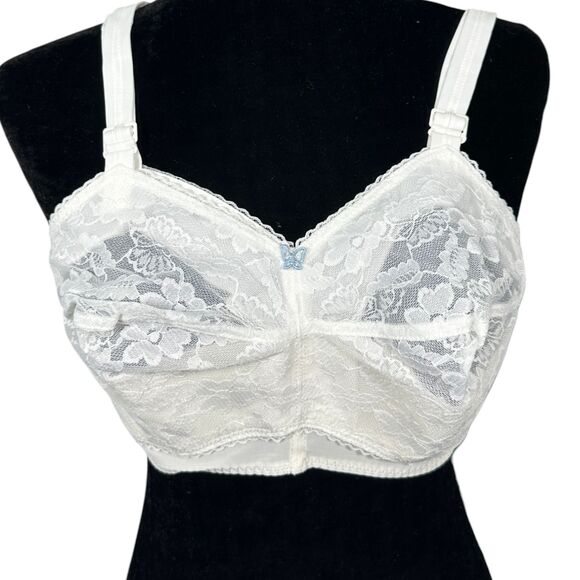 Figuerettes USA made 1960s Lace Bullet Bra 34 EE – Unworn vintage deadstock - Picture 1 of 4
